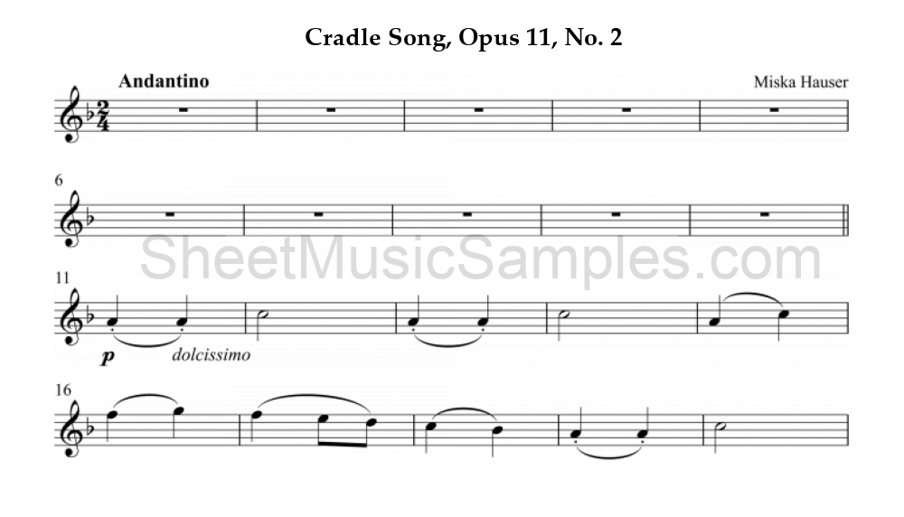 Cradle Song, Opus 11, No. 2