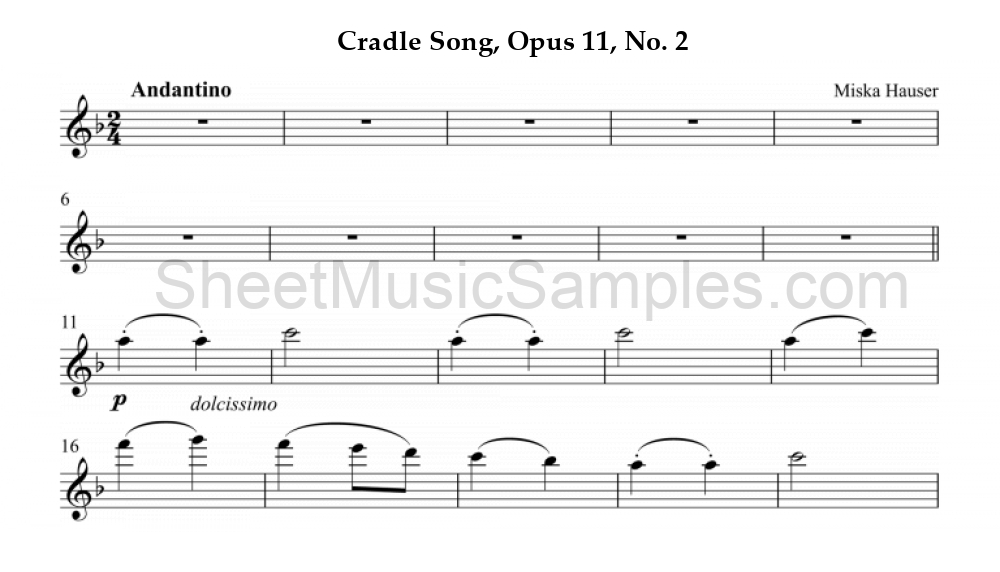 Cradle Song, Opus 11, No. 2