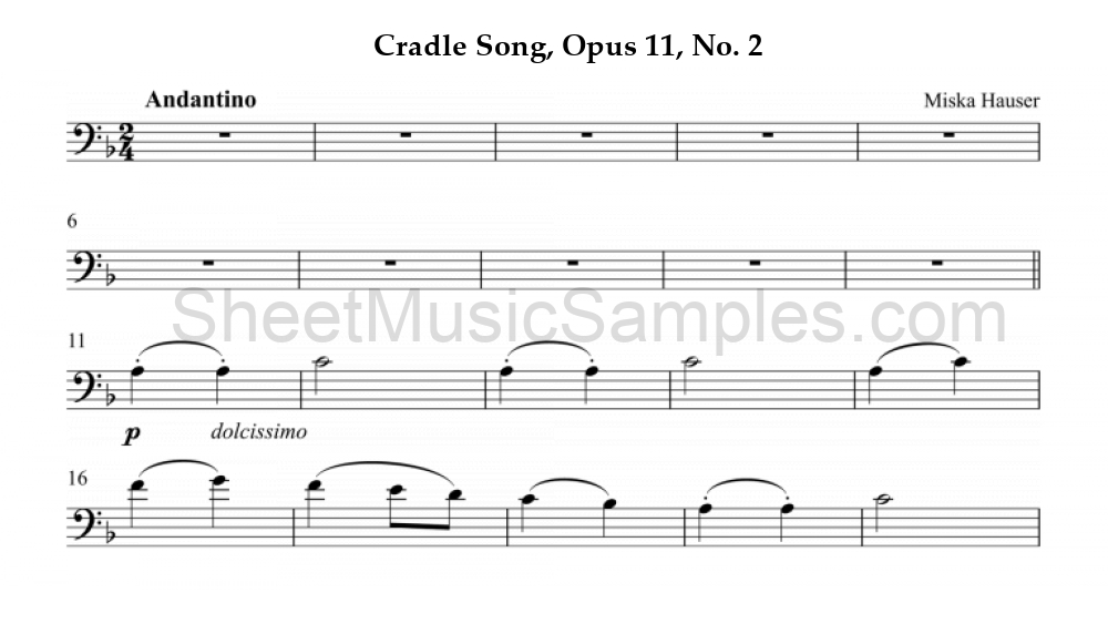 Cradle Song, Opus 11, No. 2