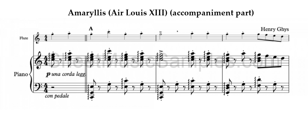 Amaryllis (Air Louis XIII) (accompaniment part)