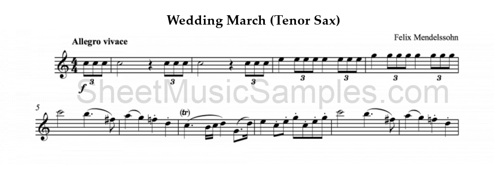 Wedding March (Tenor Sax)