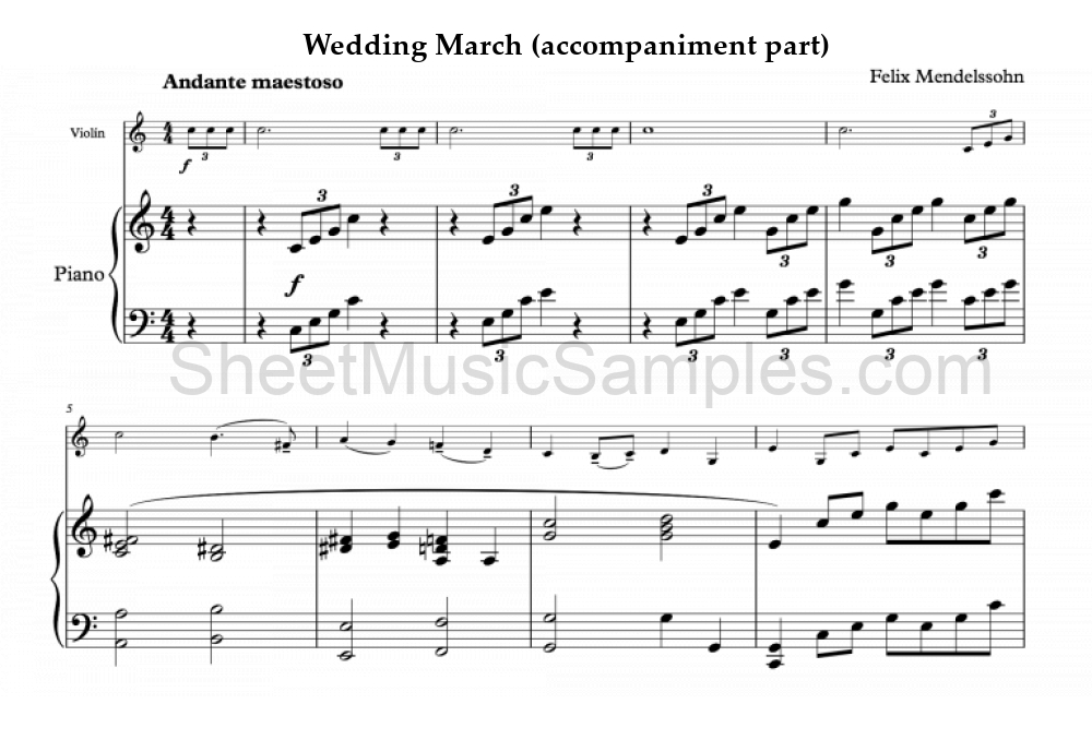 Wedding March (accompaniment part)