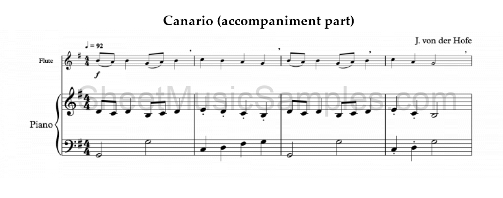 Canario (accompaniment part)