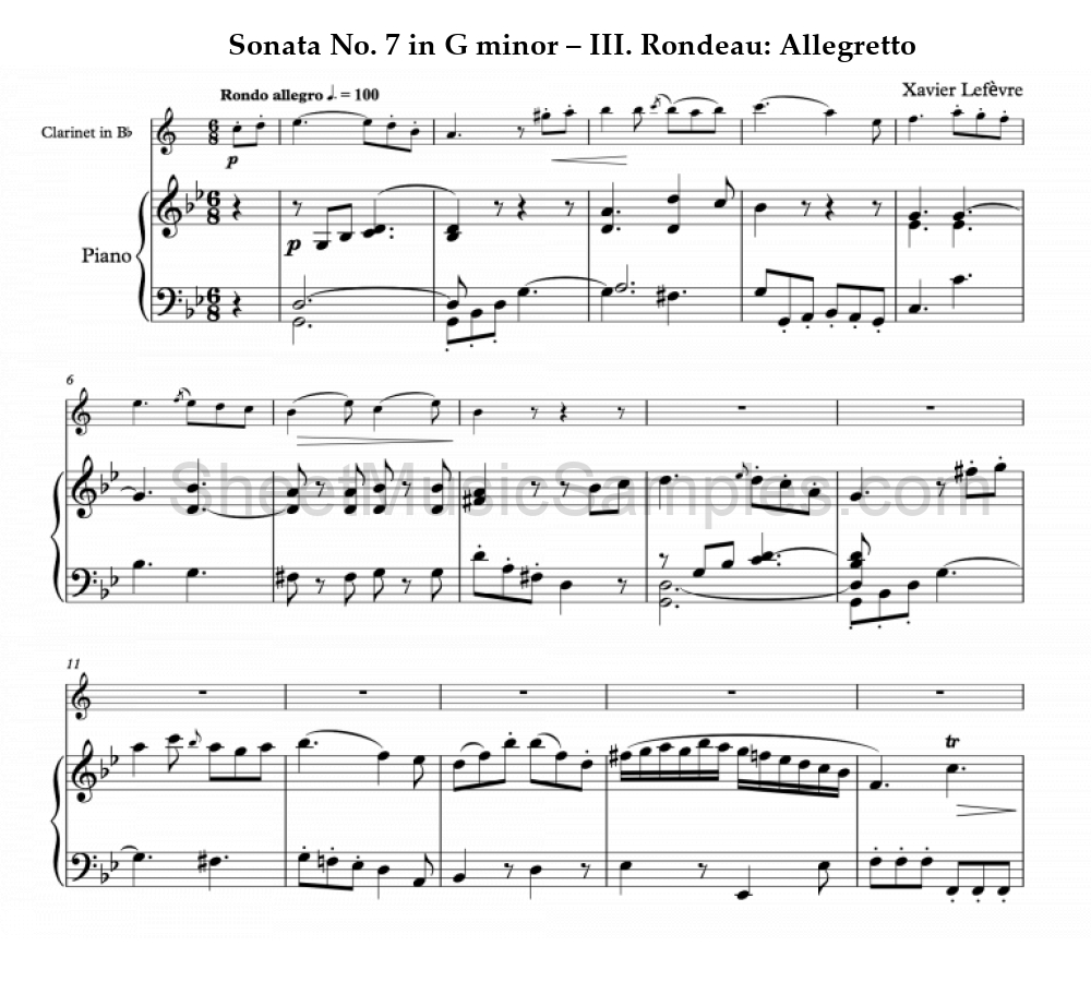 Sonata No. 7 in G minor – III. Rondeau: Allegretto