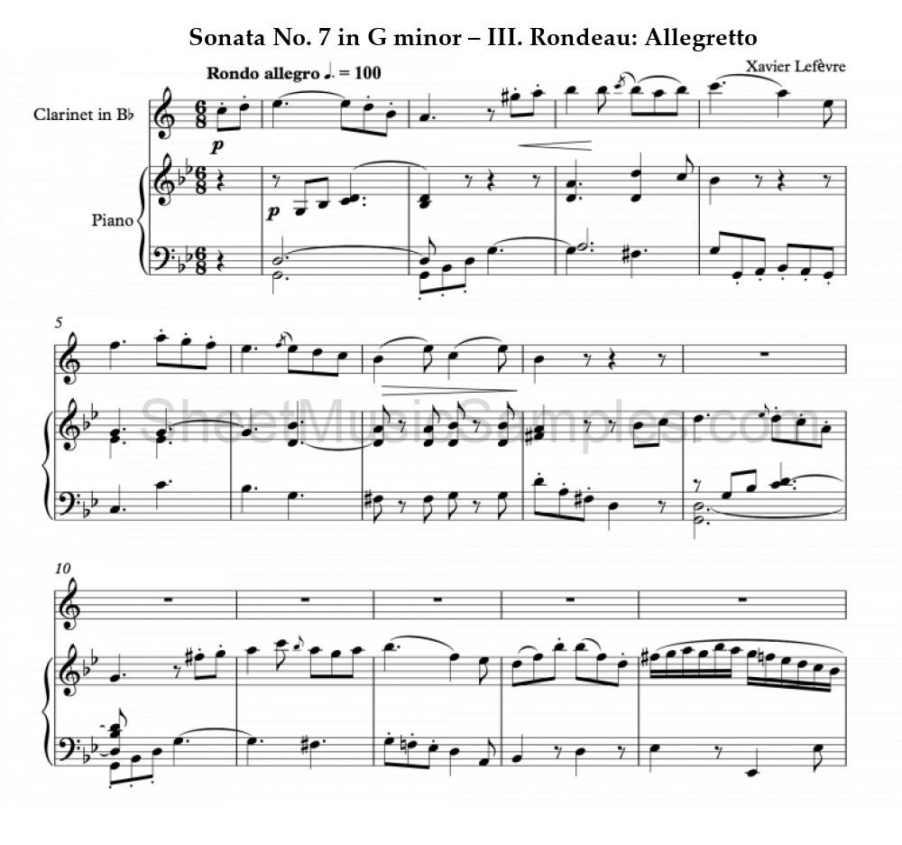 Sonata No. 7 in G minor – III. Rondeau: Allegretto