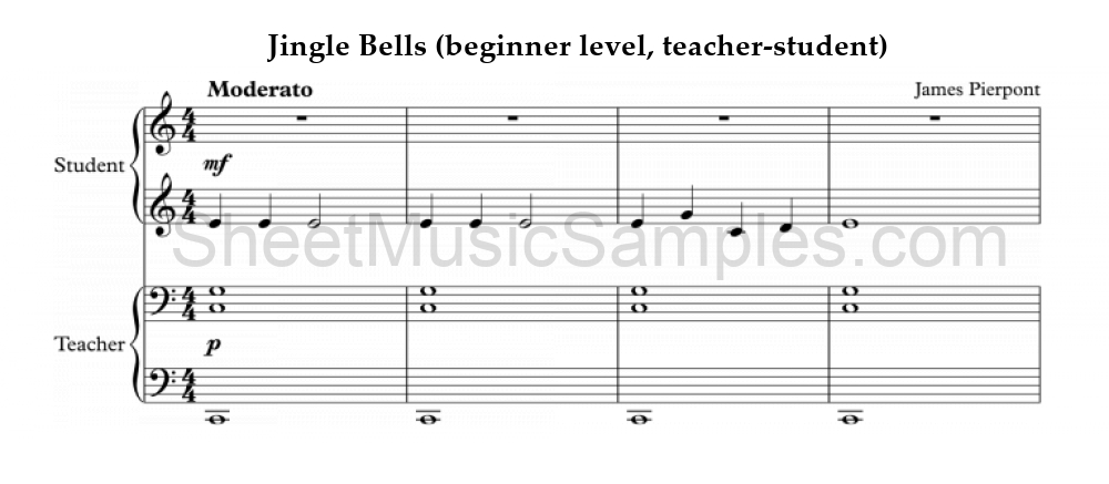 Jingle Bells (beginner level, teacher-student)