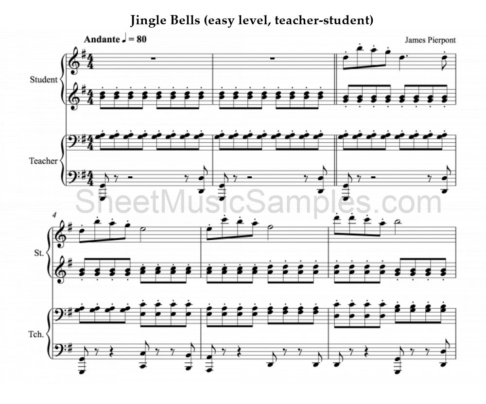 Jingle Bells (easy level, teacher-student)