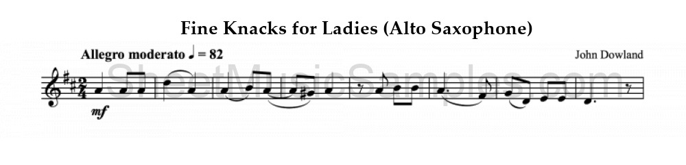 Fine Knacks for Ladies (Alto Saxophone)