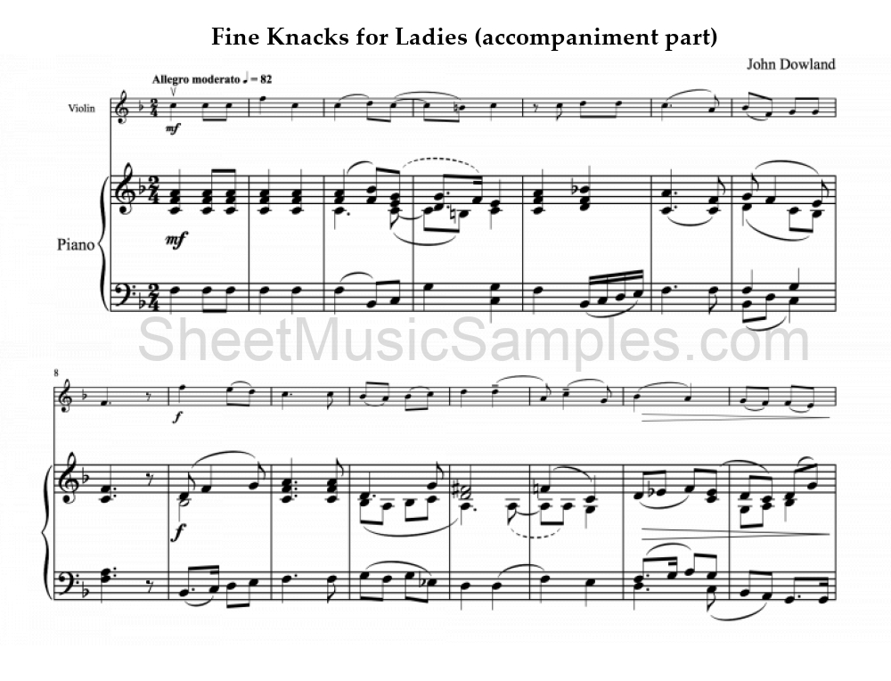 Fine Knacks for Ladies (accompaniment part)