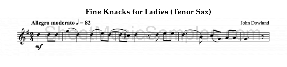 Fine Knacks for Ladies (Tenor Sax)