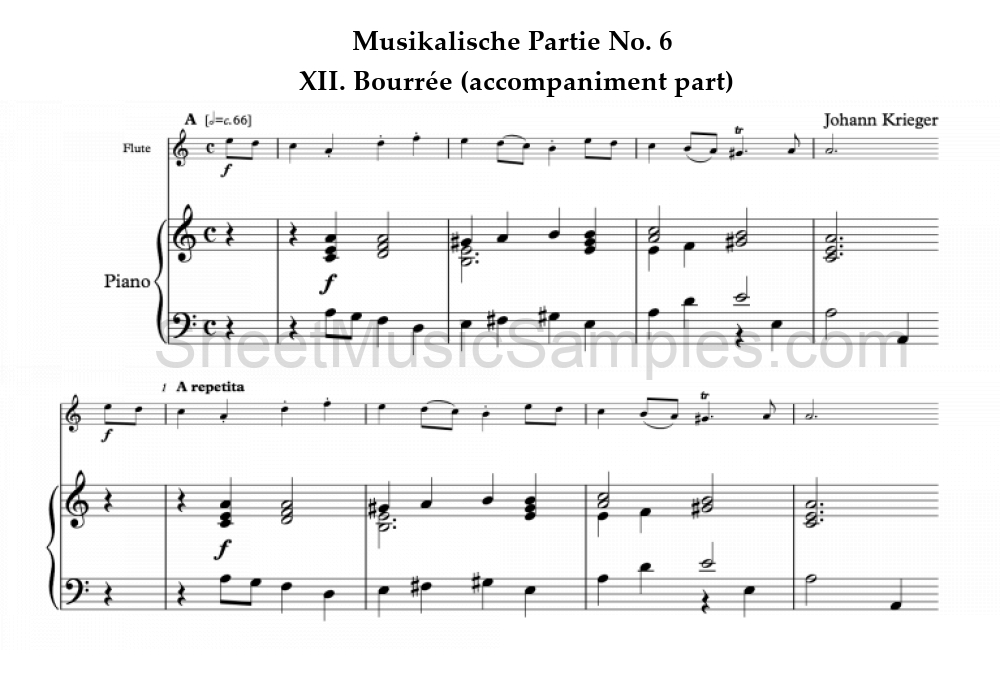 Musikalische Partie No. 6 - XII. Bourrée (accompaniment part)