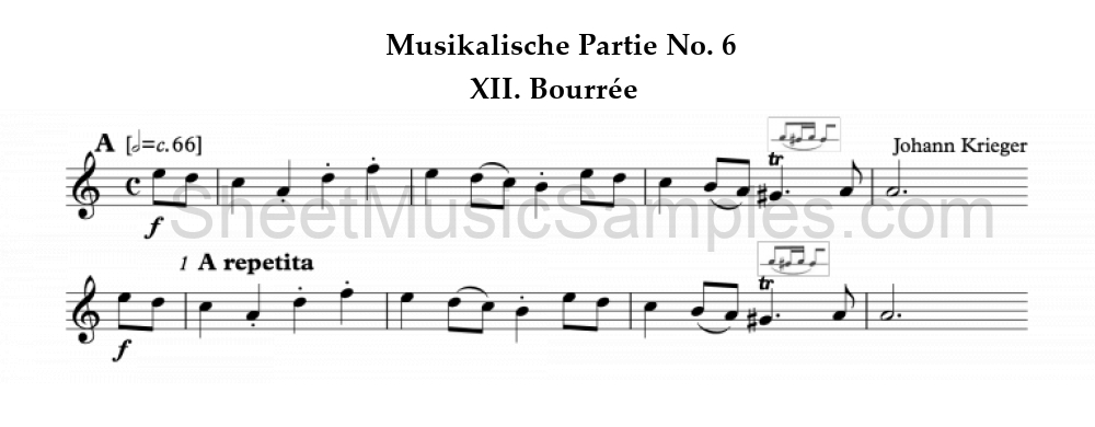 Musikalische Partie No. 6 - XII. Bourrée