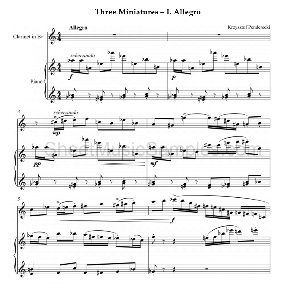 Three Miniatures – I. Allegro