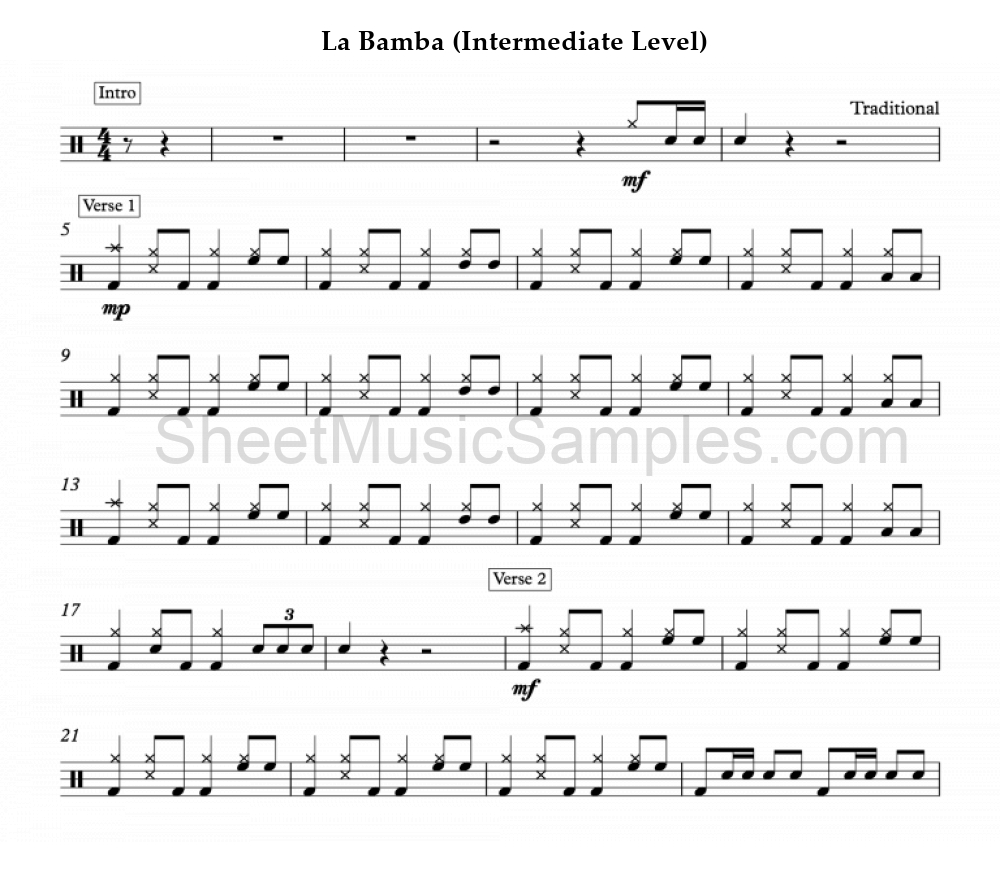 La Bamba (Intermediate Level)