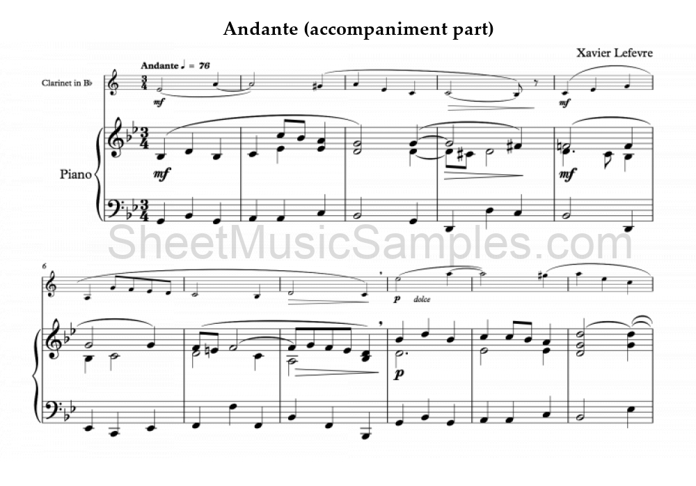 Andante (accompaniment part)