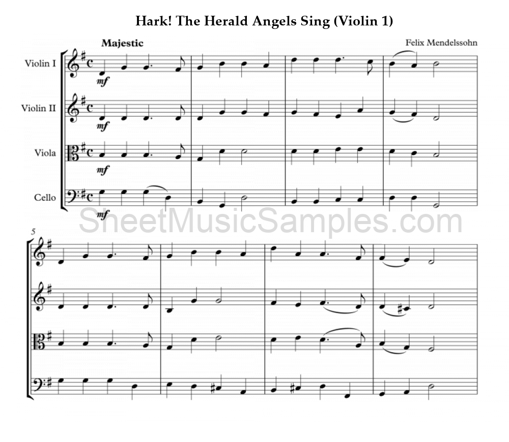 Hark! The Herald Angels Sing (Violin 1)