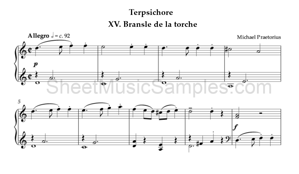 Terpsichore - XV. Bransle de la torche