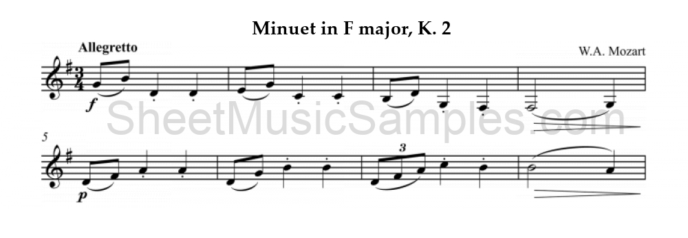 Minuet in F major, K. 2