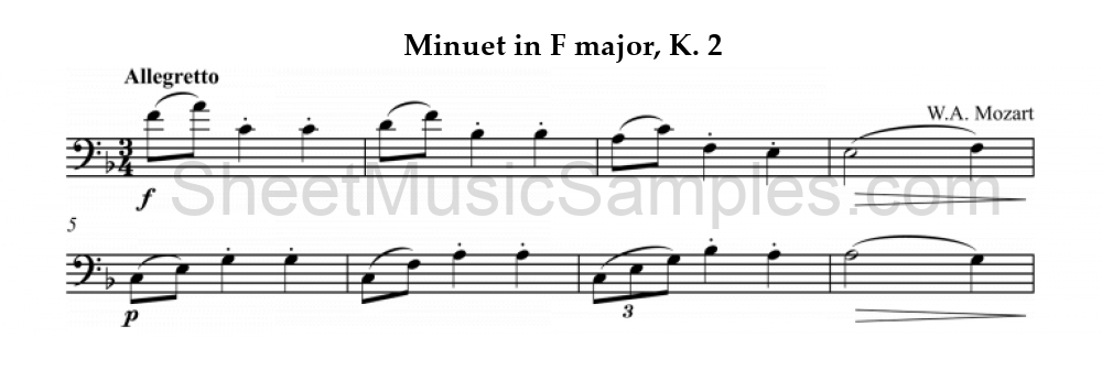 Minuet in F major, K. 2