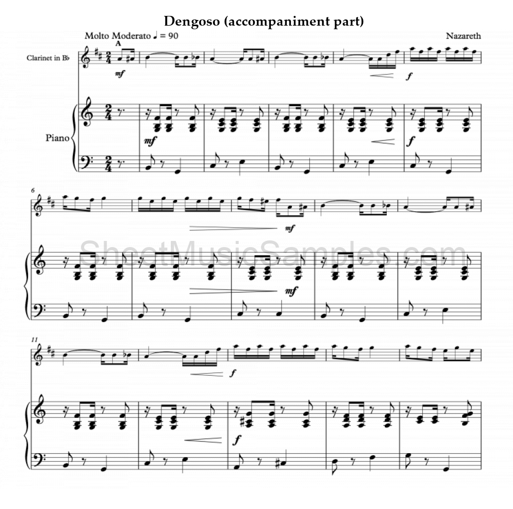 Dengoso (accompaniment part)