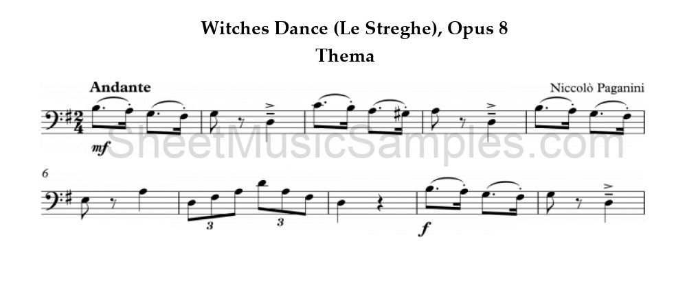 Witches Dance (Le Streghe), Opus 8 - Thema