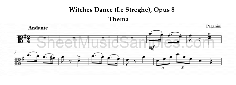 Witches Dance (Le Streghe), Opus 8 - Thema