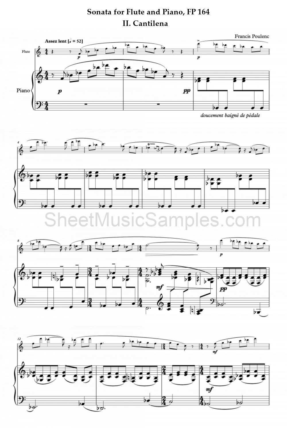 Sonata for Flute and Piano, FP 164 - II. Cantilena