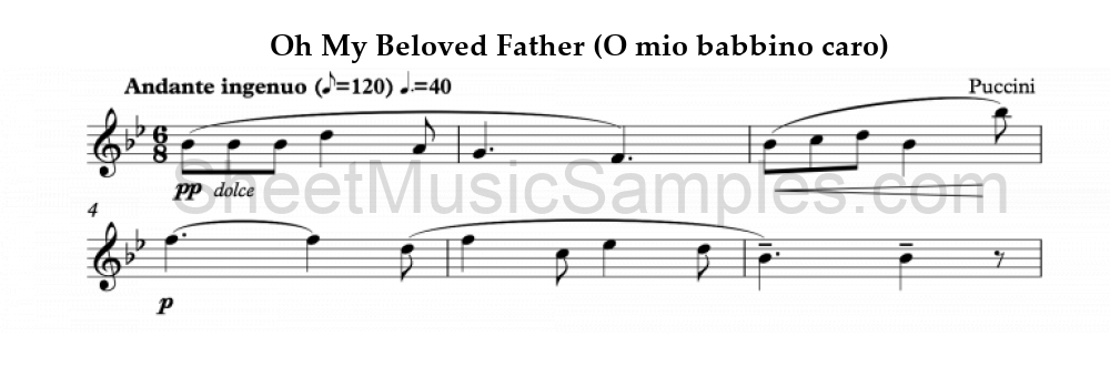 Oh My Beloved Father (O mio babbino caro)