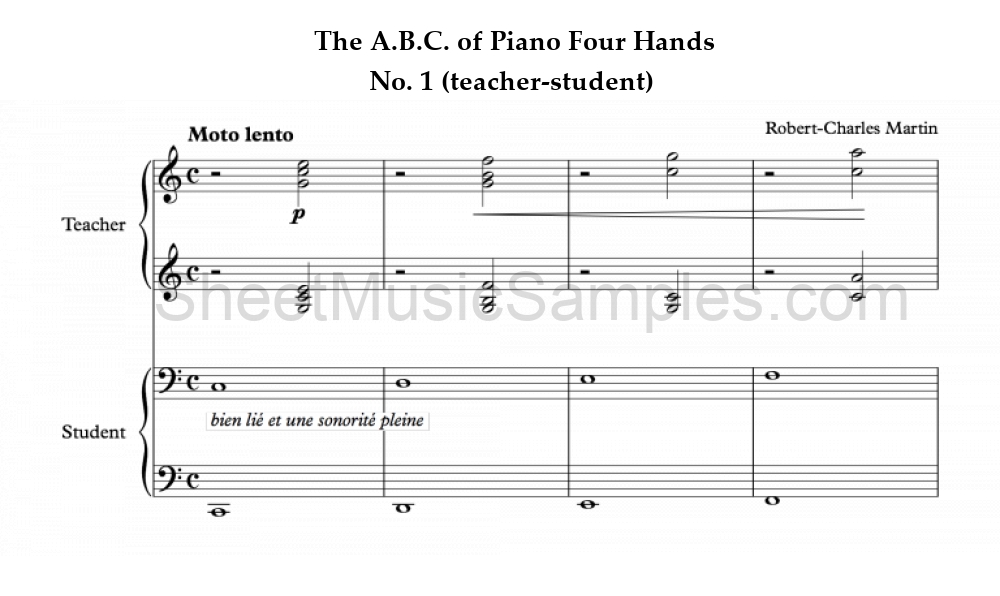 The A.B.C. of Piano Four Hands - No. 1 (teacher-student)