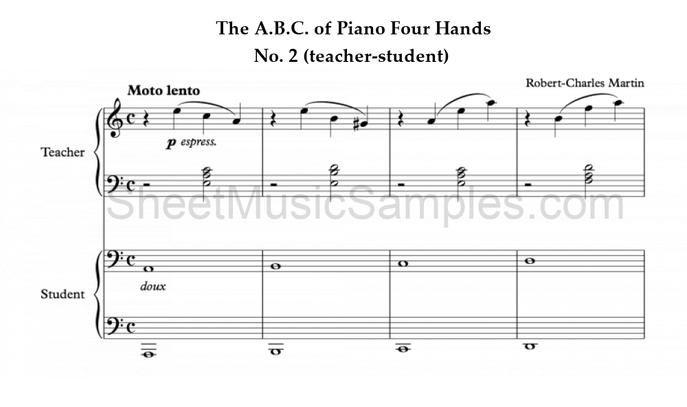 The A.B.C. of Piano Four Hands - No. 2 (teacher-student)