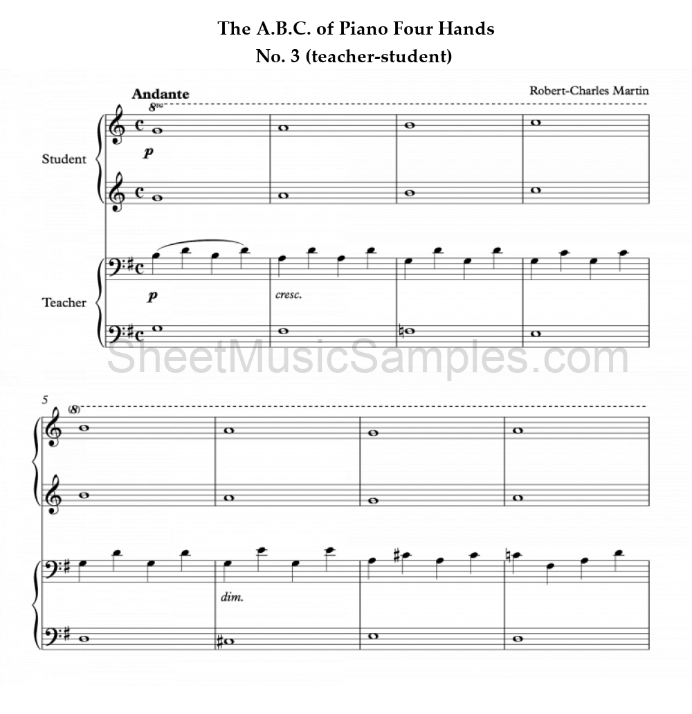 The A.B.C. of Piano Four Hands - No. 3 (teacher-student)