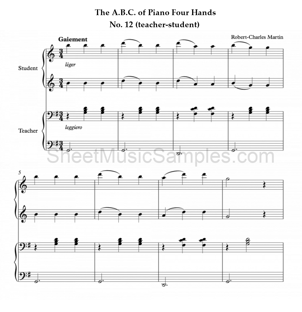 The A.B.C. of Piano Four Hands - No. 12 (teacher-student)