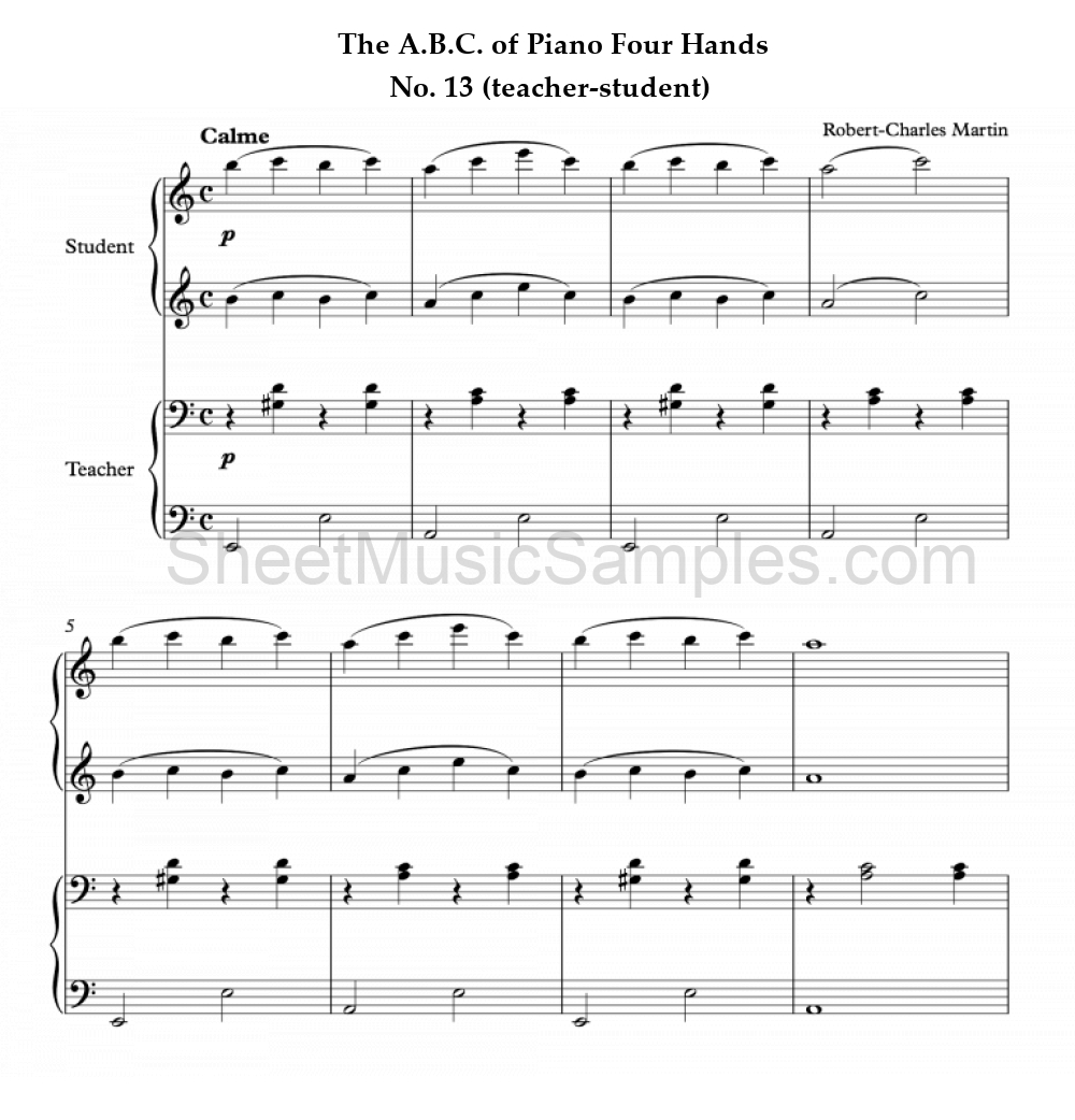 The A.B.C. of Piano Four Hands - No. 13 (teacher-student)