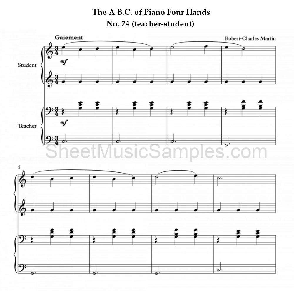 The A.B.C. of Piano Four Hands - No. 24 (teacher-student)