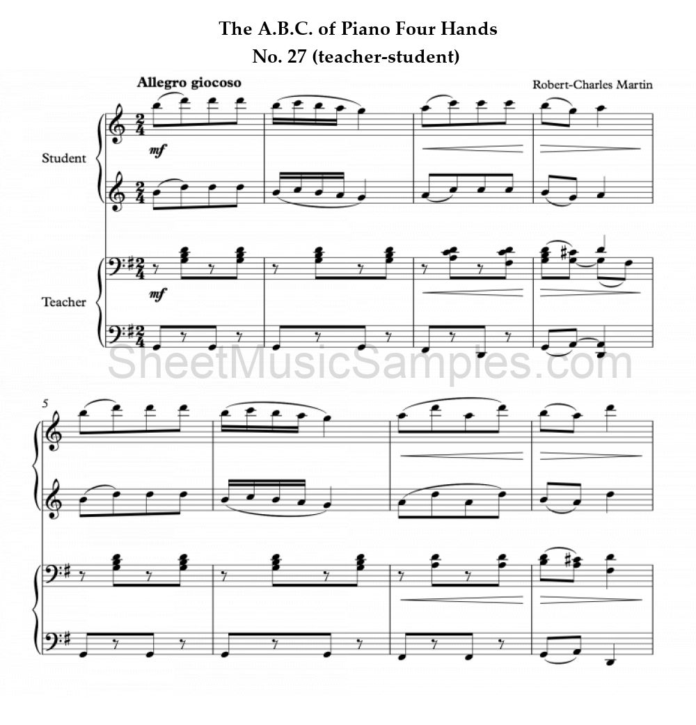 The A.B.C. of Piano Four Hands - No. 27 (teacher-student)