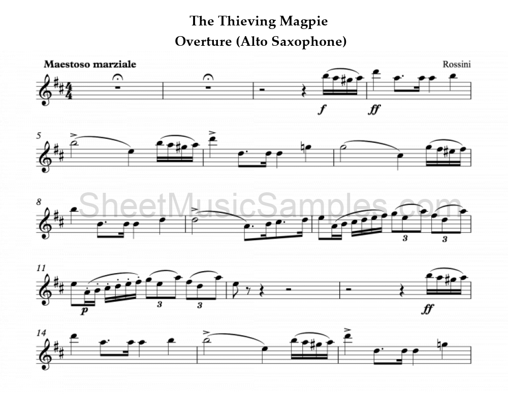 The Thieving Magpie - Overture (Alto Saxophone)