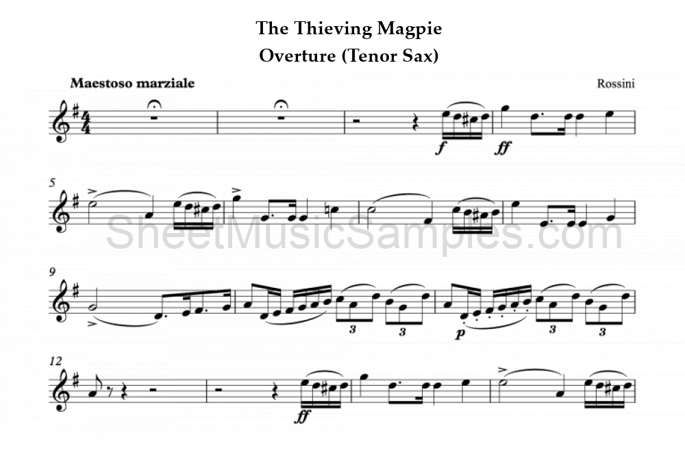 The Thieving Magpie - Overture (Tenor Sax)