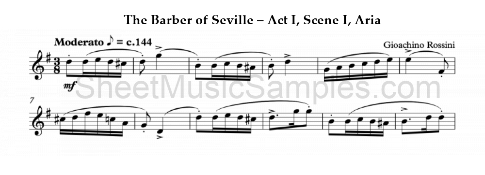 The Barber of Seville – Act I, Scene I, Aria