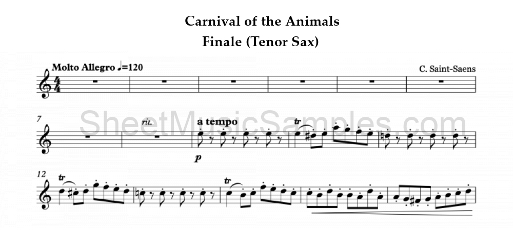 Carnival of the Animals - Finale (Tenor Sax)