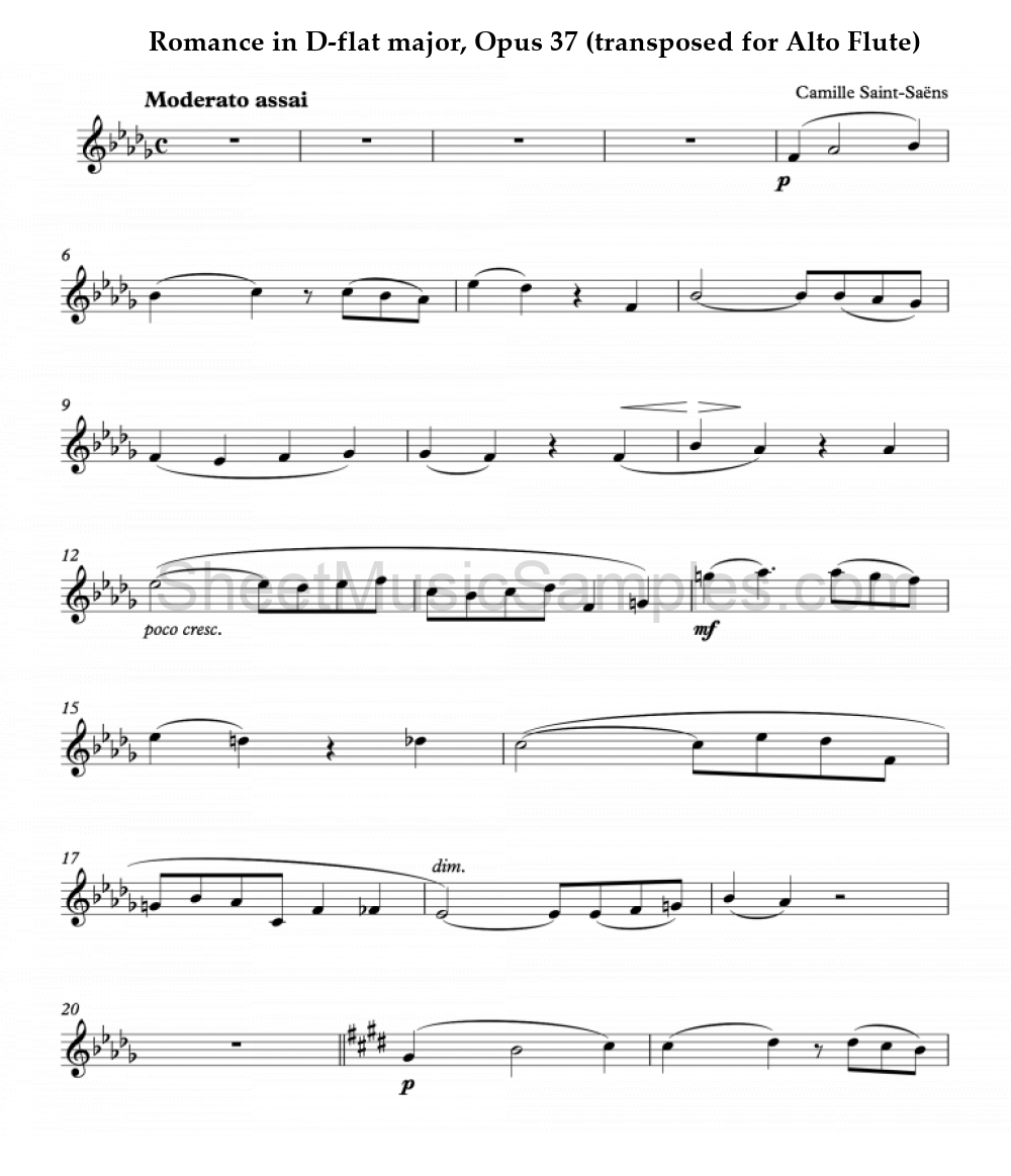 Romance in D-flat major, Opus 37 (transposed for Alto Flute)