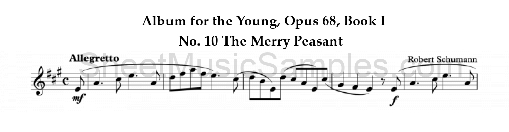 Album for the Young, Opus 68, Book I - No. 10 The Merry Peasant