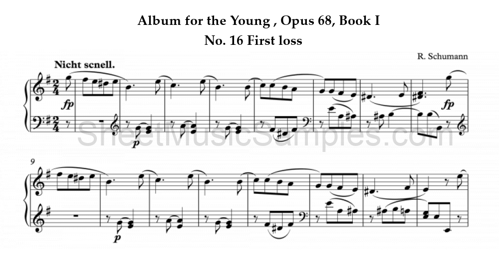 Album for the Young , Opus 68, Book I - No. 16 First loss