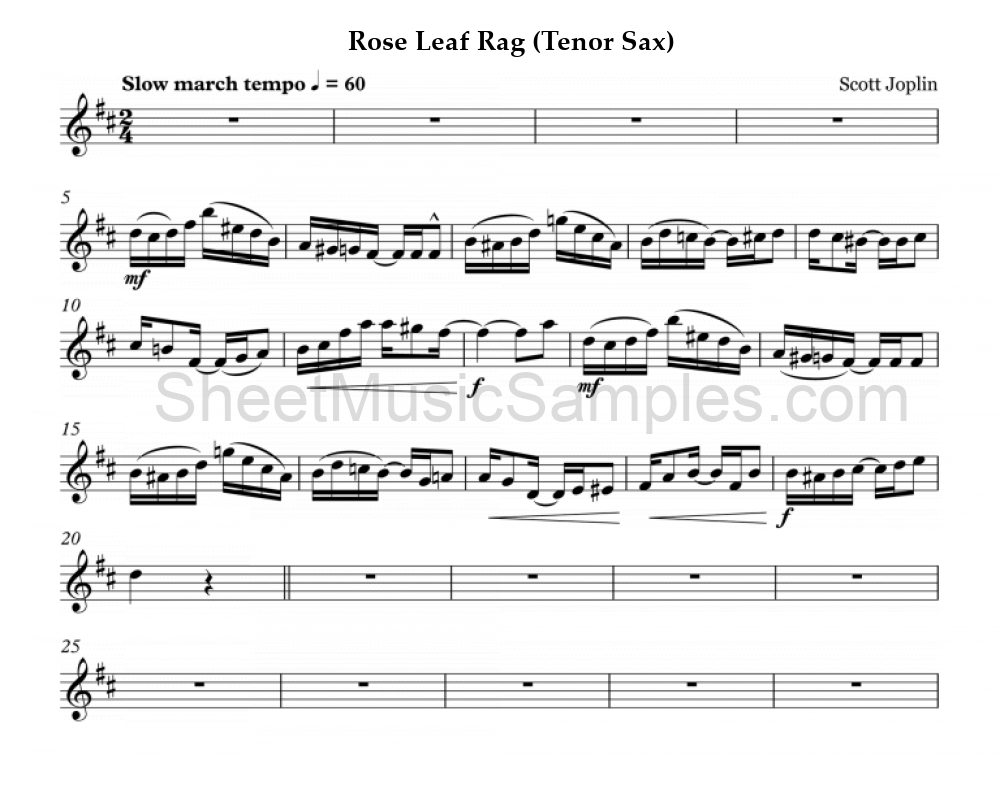 Rose Leaf Rag (Tenor Sax)