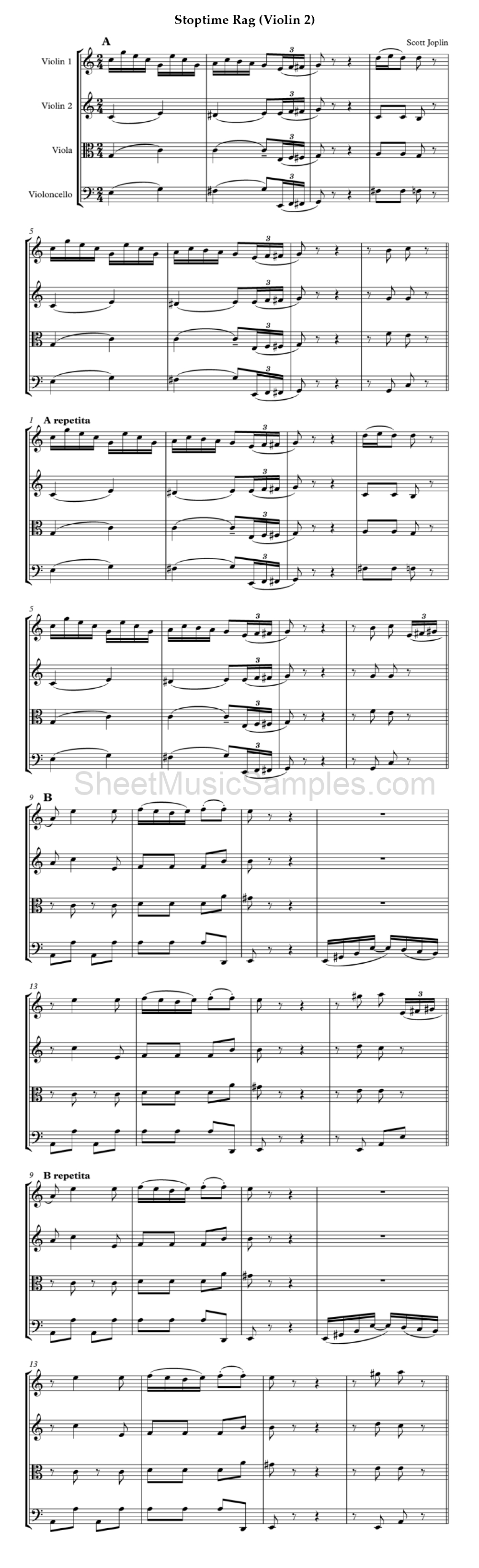 Stoptime Rag (Violin 2)