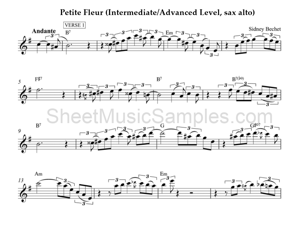 Petite Fleur (Intermediate/Advanced Level, sax alto)