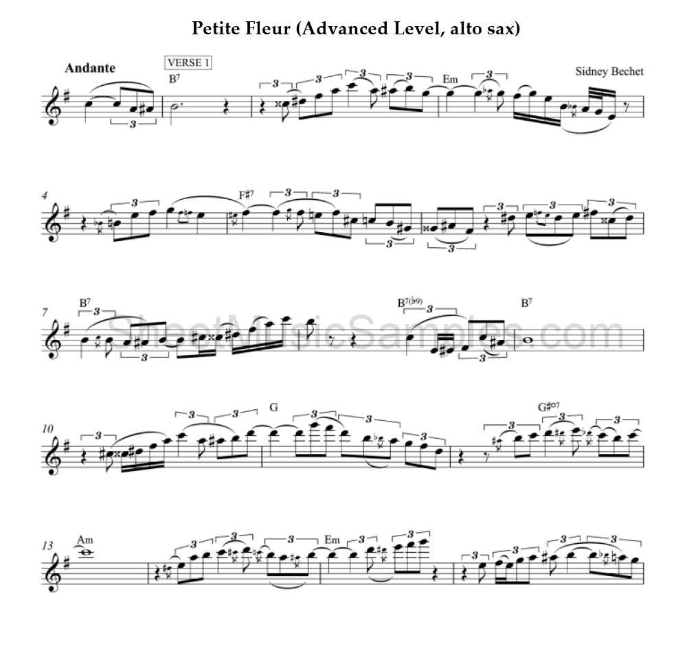 Petite Fleur (Advanced Level, alto sax)