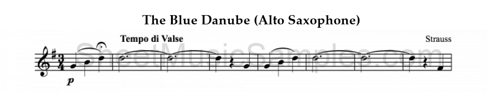 The Blue Danube (Alto Saxophone)