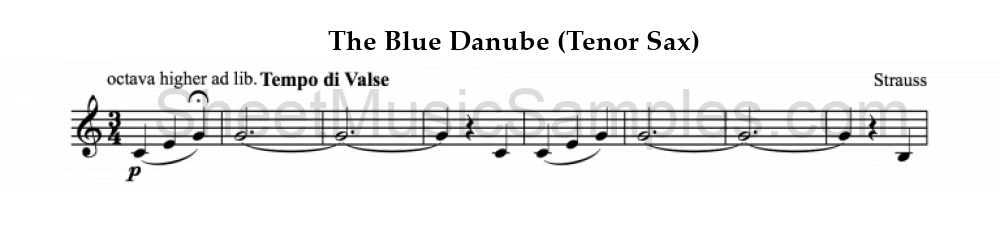 The Blue Danube (Tenor Sax)