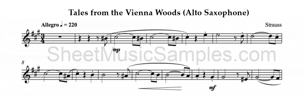 Tales from the Vienna Woods (Alto Saxophone)