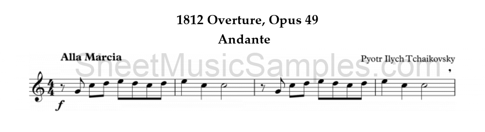 1812 Overture, Opus 49 - Andante